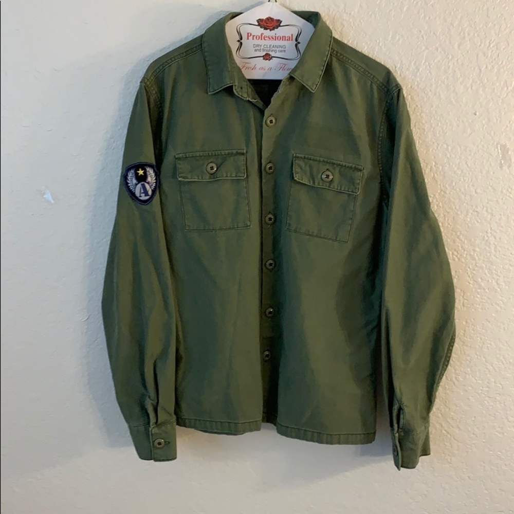 21 Men Army Button down Shirt Size S